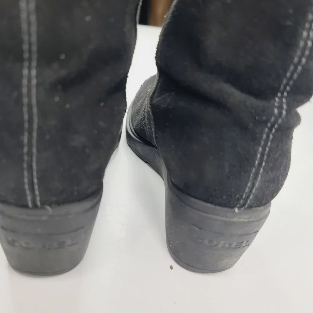Sorel Women's Black NL2119-010 Suede Waterproof Heeled‎ Slim Winter Boot Size 6